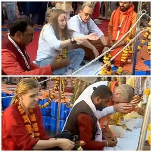 Foreign Delegation of 118 Members Enjoys Sacred Dip at Maha Kumbh, Celebrates Indian Heritage