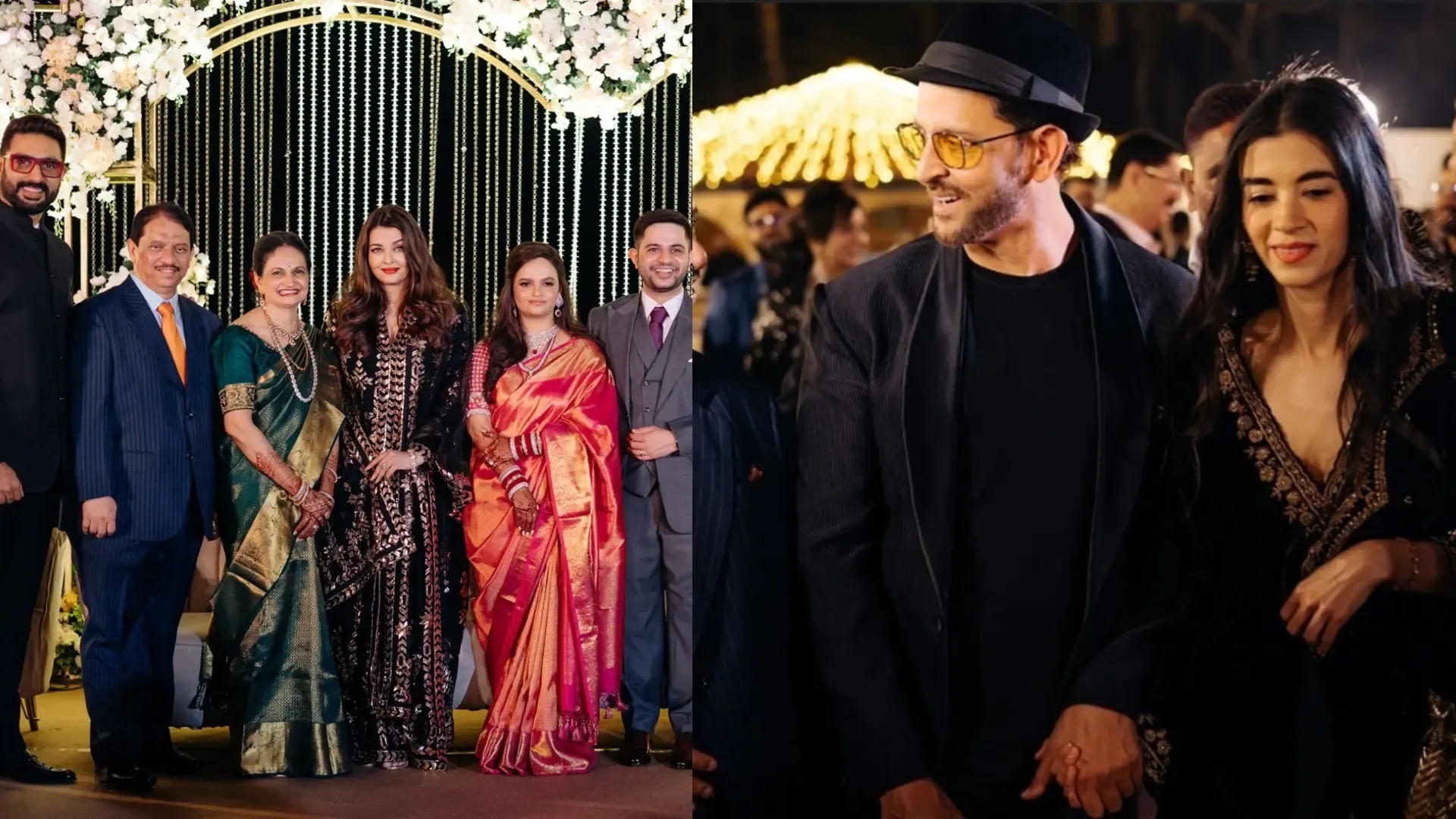 Aishwarya and Abhishek Spotted Together at a Glamorous Wedding Event with Hrithik and Saba