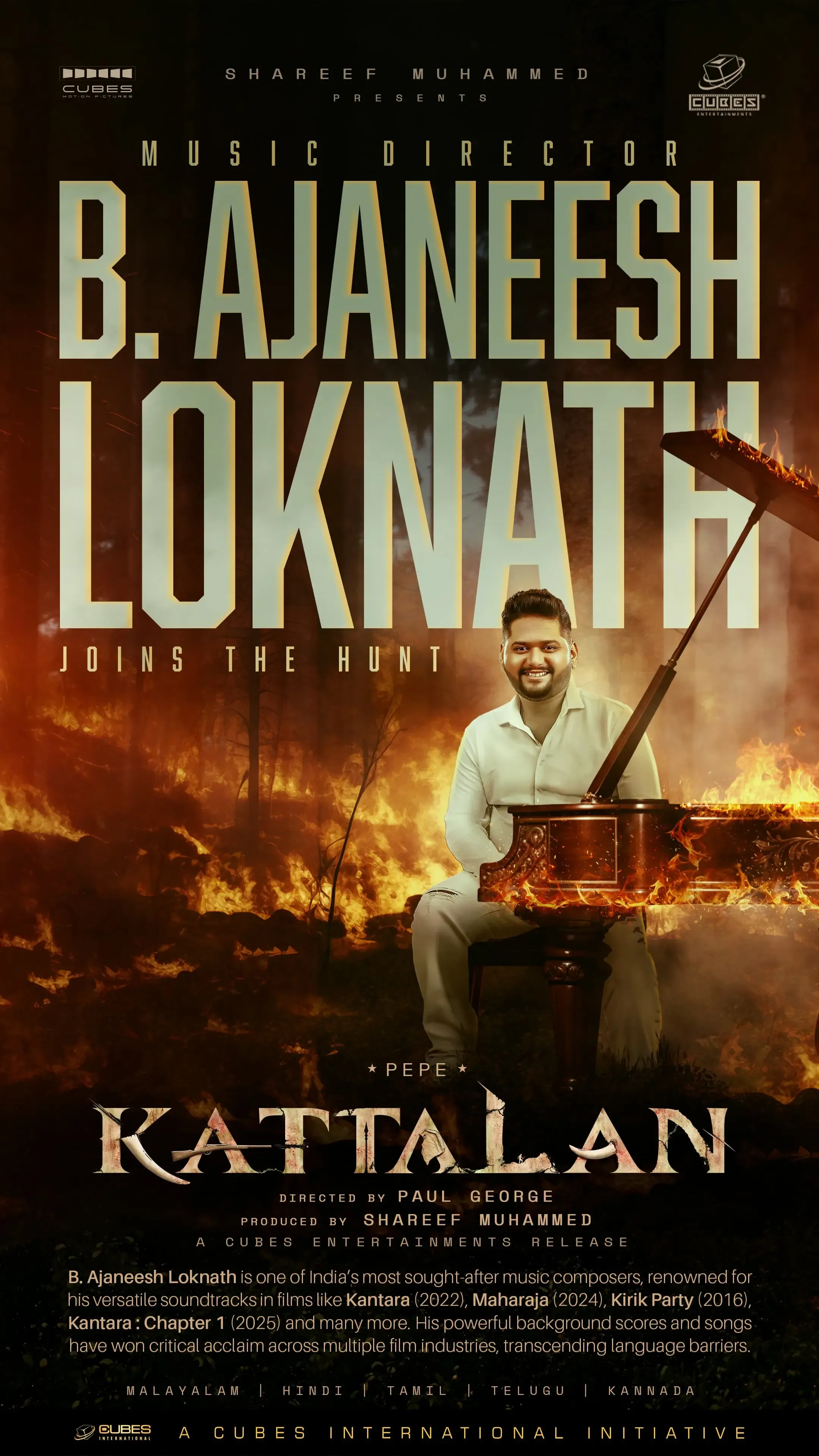 Will Producer Sherif Mohammed and Composer Ajaneesh Loknath Create Magic Again with 'Kaattalan'?