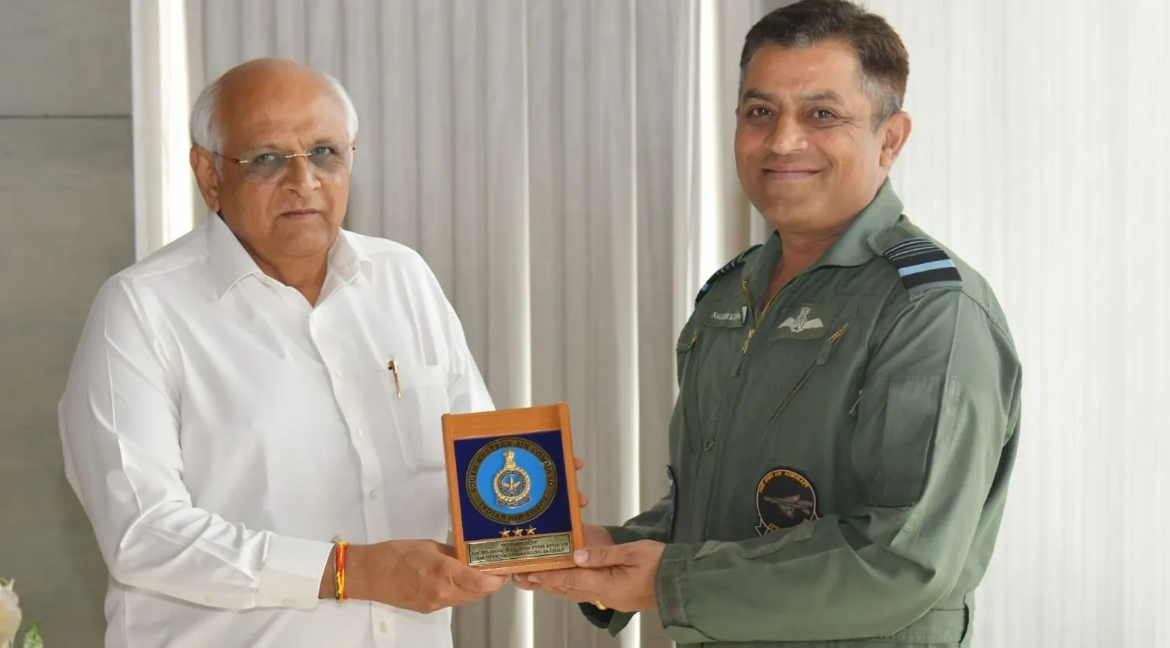 Did Air Marshal Nagesh Kapoor Meet with Gujarat CM in Gandhinagar?