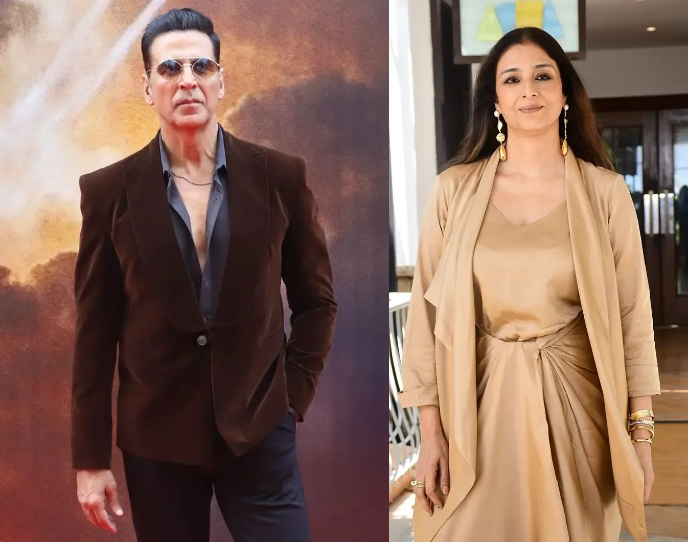 Akshay Kumar Greets Tabu with a Hug on ‘Bhooth Bangla’ Set