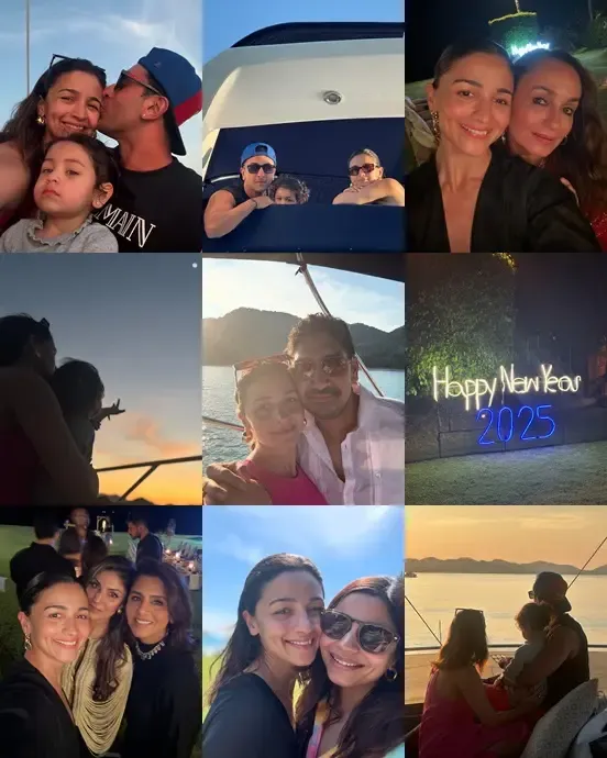 Alia Bhatt Posts Photos from New Year's Festivities with Raha, Neetu, and Ranbir