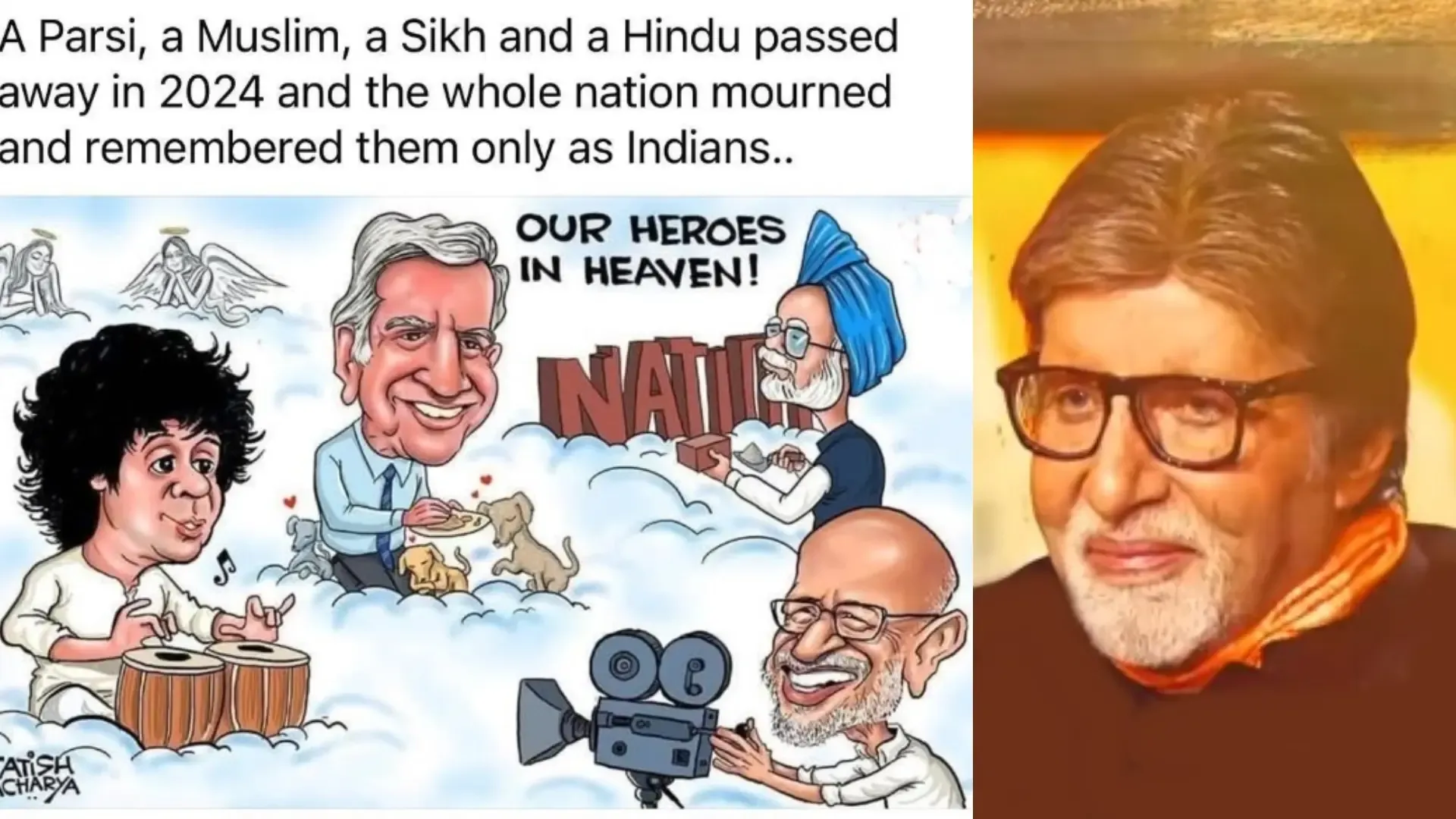 Amitabh Bachchan Emphasizes National Unity in Remembering Four Icons