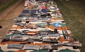 Weapons and Munitions Seized in Kupwara, J&K