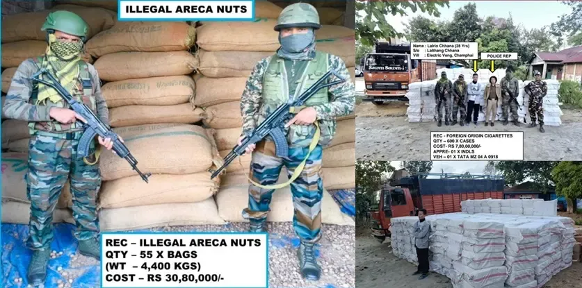 Assam Rifles and Mizoram Police Intercept Foreign Cigarettes Valued at Rs 7.8 Crore; One Arrested