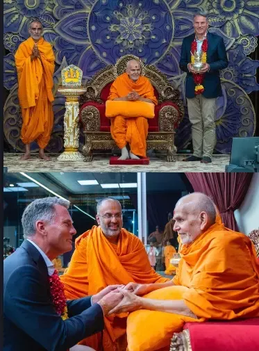 Richard Marles Engages with Mahant Swami Maharaj at BAPS Temple in Melbourne