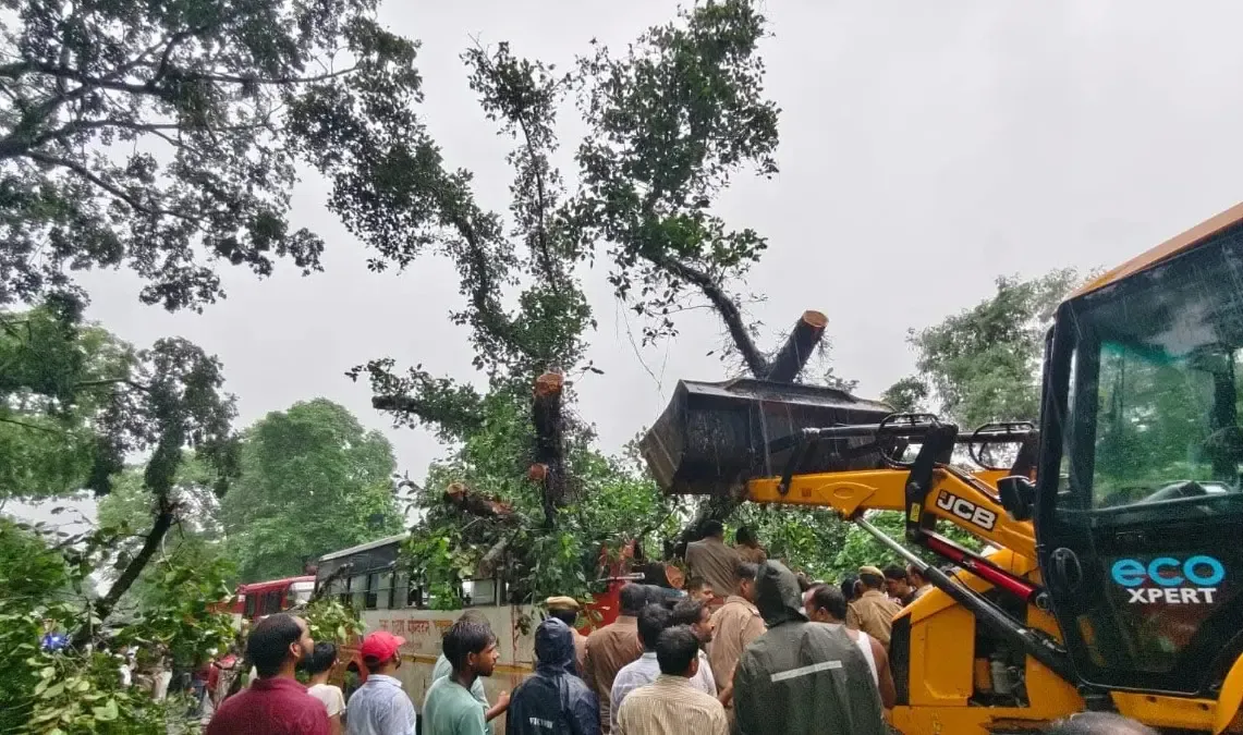क्या बाराबंकी में भारी बारिश के कारण रोडवेज बस पर पेड़ गिरने से चार लोगों की जान गई?