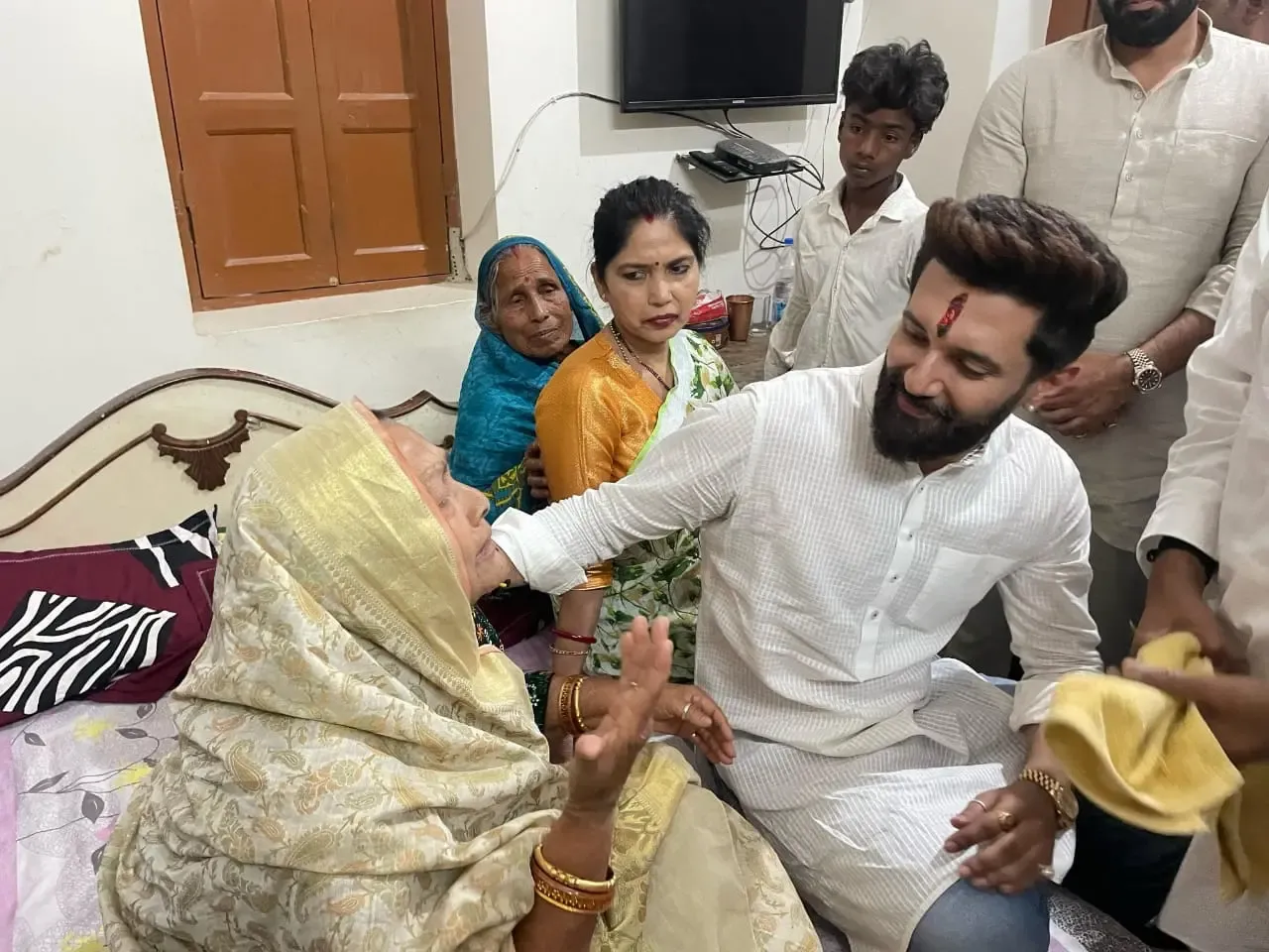 Chirag Paswan Visits His Ill Mother in Ancestral Village