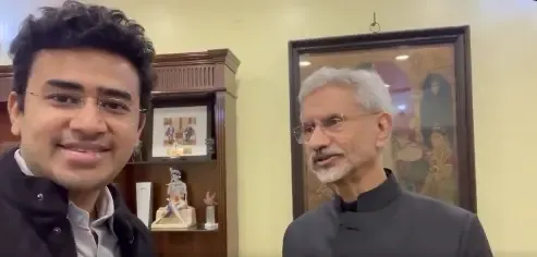 BJP MP Tejasvi Surya Expresses Gratitude to EAM Jaishankar for US Consulate in Bengaluru