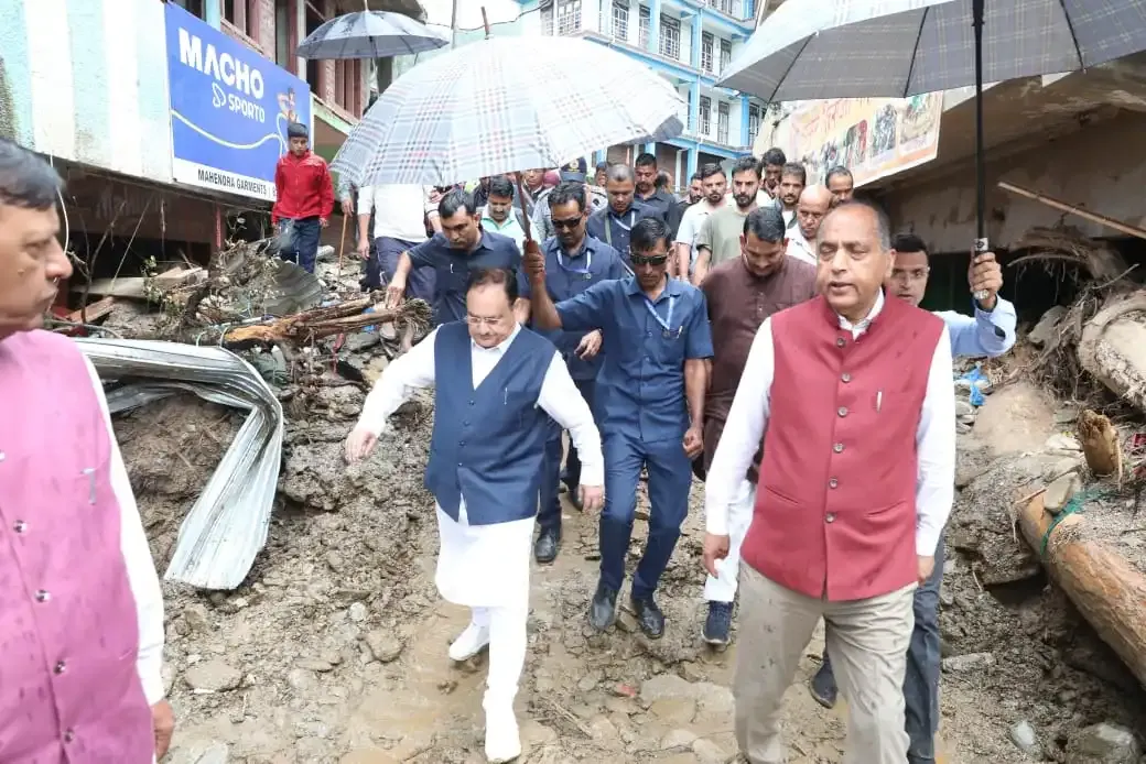 How is BJP chief Nadda supporting disaster victims in Himachal?