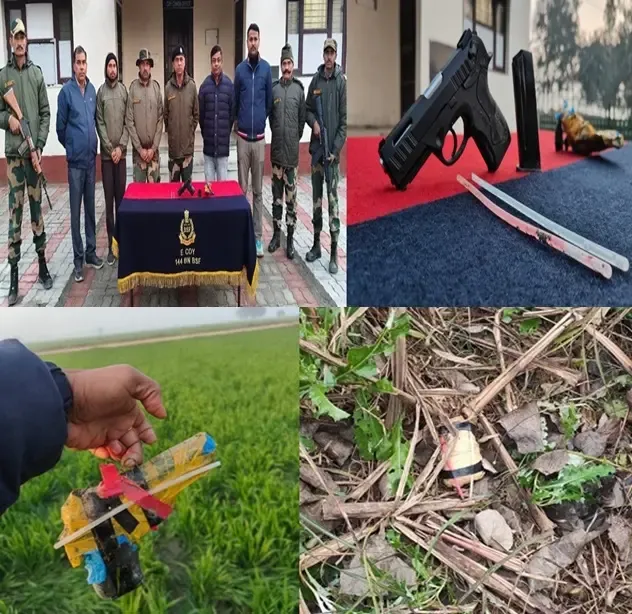 BSF Seizes Pistol and Narcotics Dropped by Pakistani Drones in Amritsar, Punjab