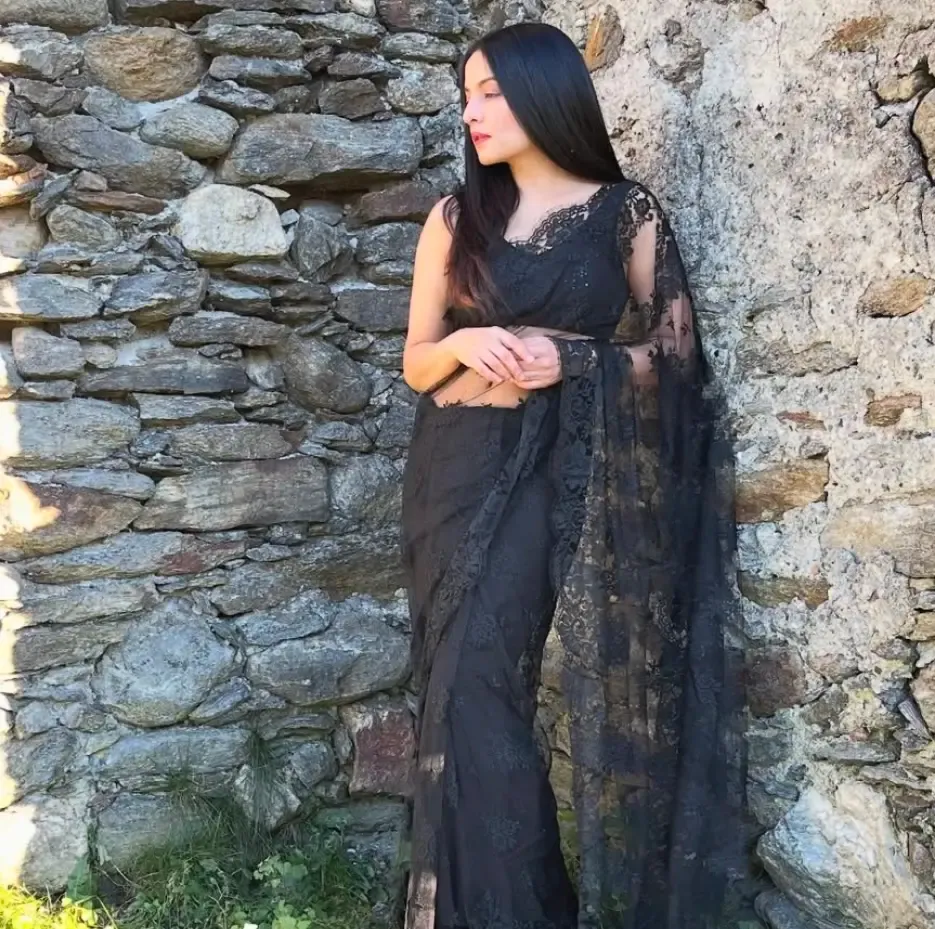 Celina Jaitly Honors Her Late Mother with a Cherished Lace Saree