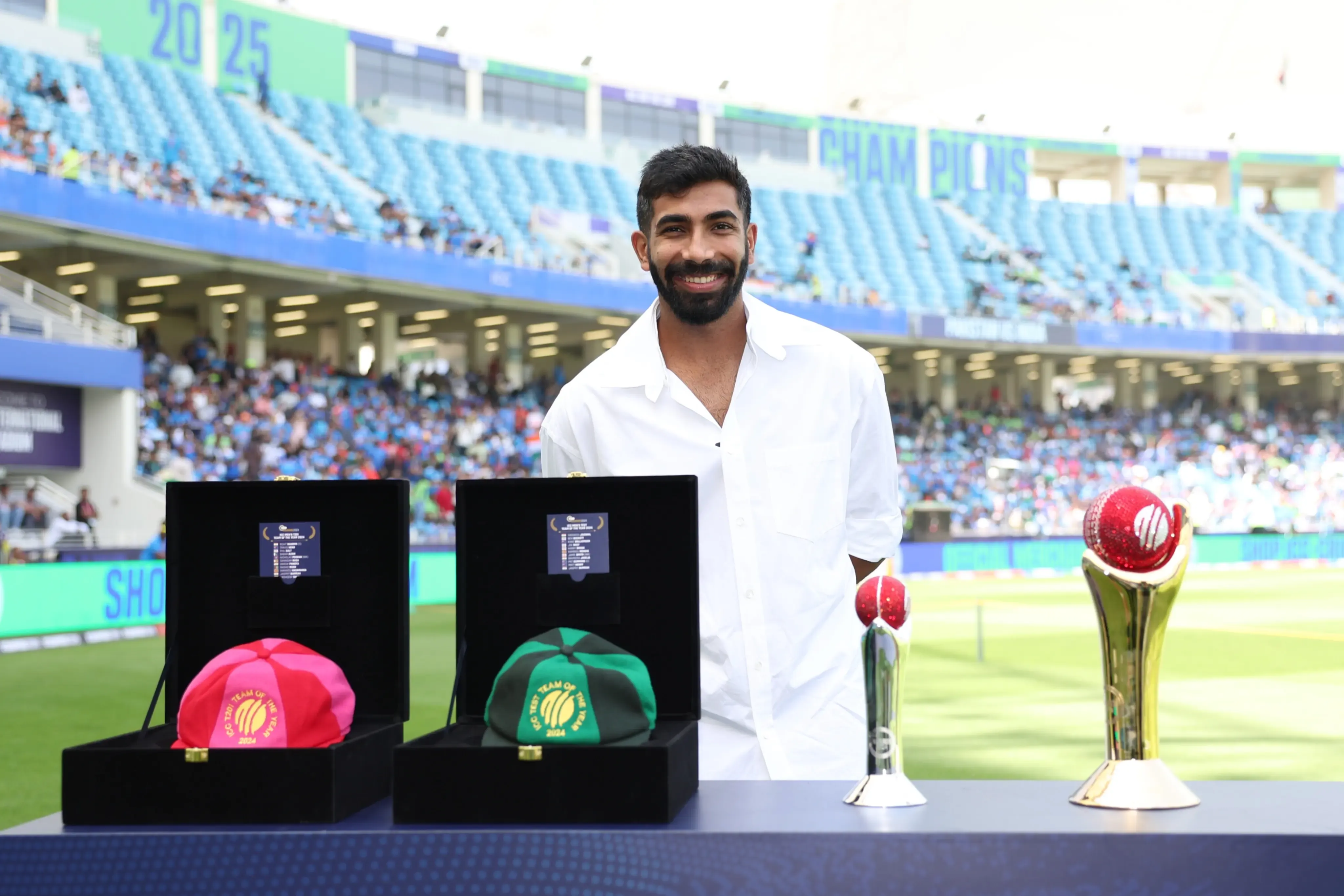 Champions Trophy: Jasprit Bumrah Honored with ICC Awards and Team of the Year Caps