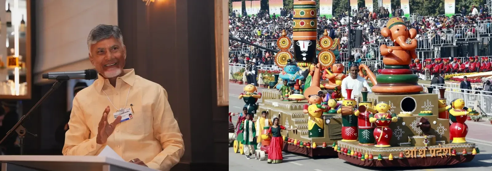 Chandrababu Naidu Thrilled by Etikoppaka Tableau at Republic Day Parade