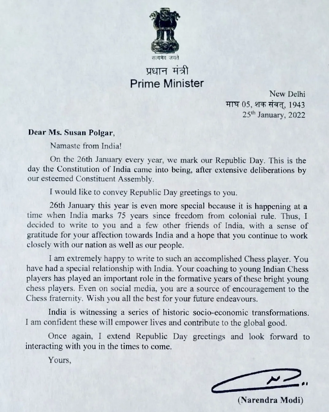 What Did Chess Legend Susan Polgar Say About PM Modi’s Tribute?