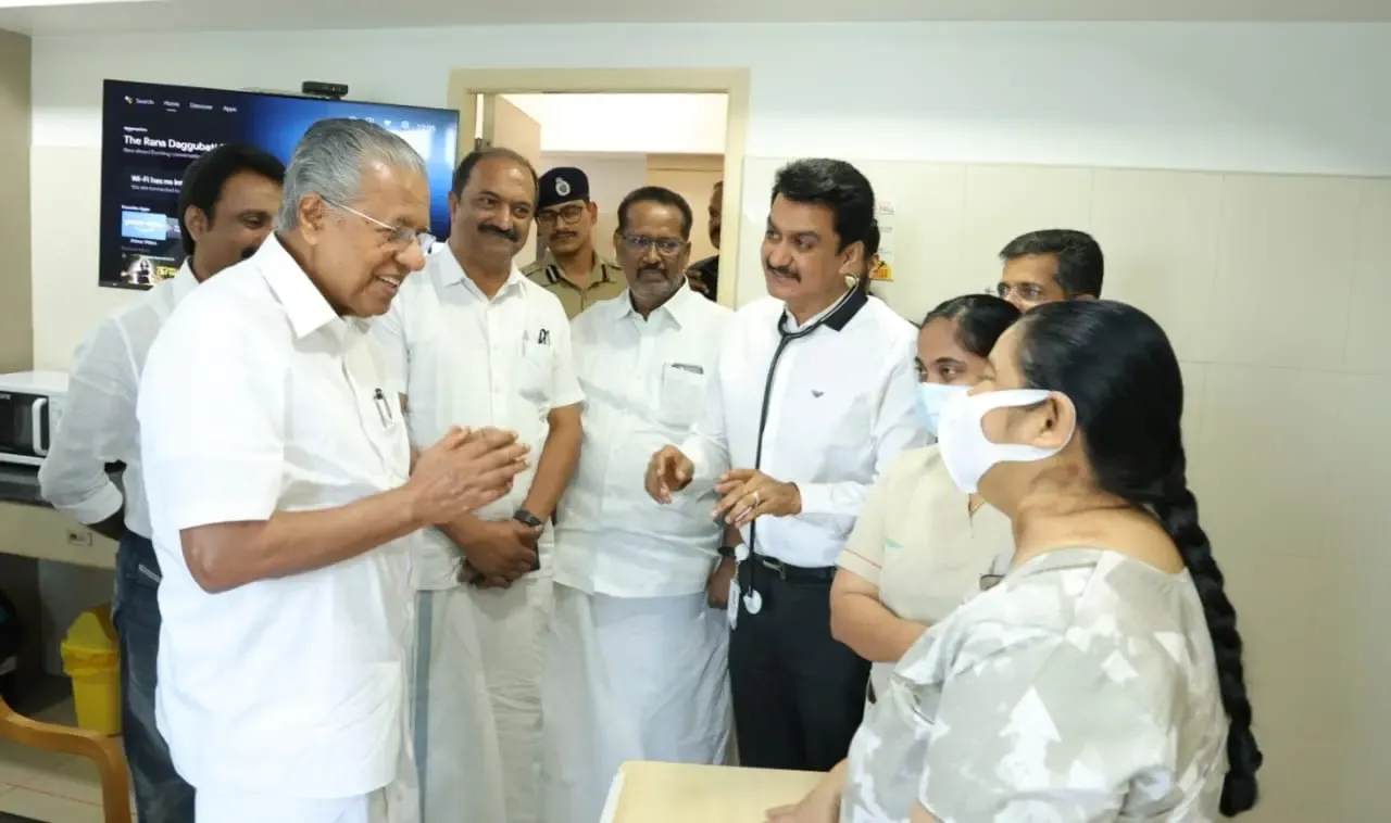 Kerala CM Vijayan Surprises Uma Thomas During Recovery
