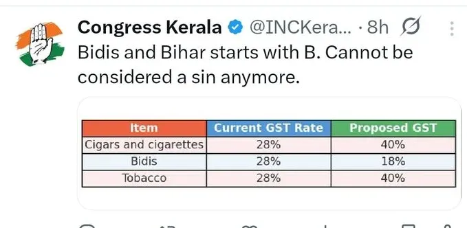 Did Congress' Controversial Post on Bihar and Bidis Spark a Political Firestorm?