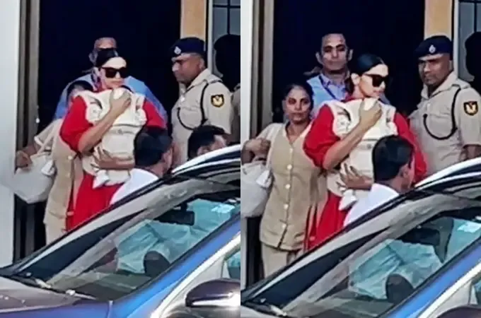 Deepika Padukone Embraces Baby Dua While Departing from Mumbai Airport