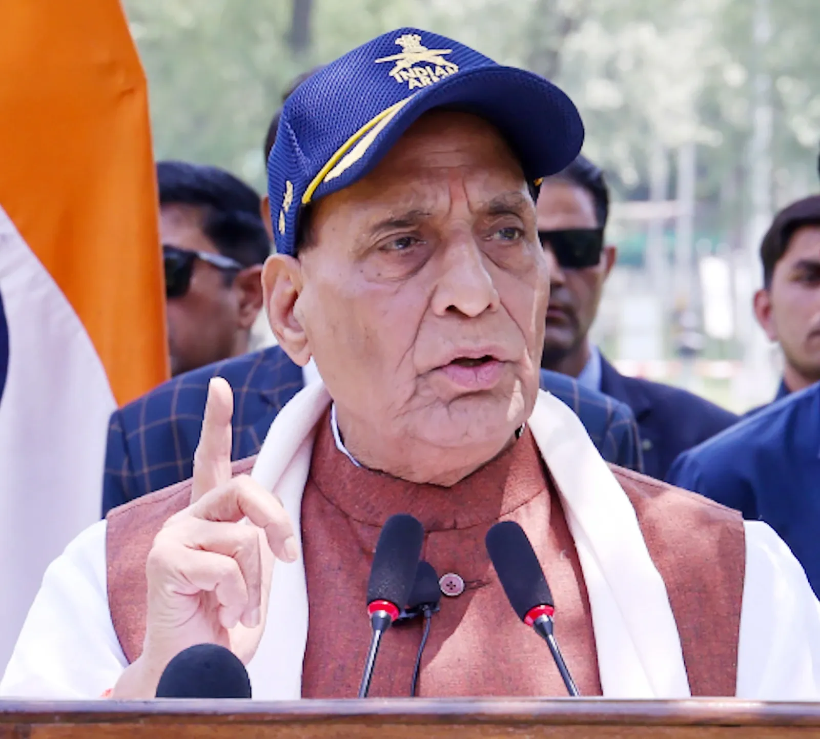 Did Defence Minister Rajnath Singh Visit the IAF Station in Bhuj with Air Force Chief?