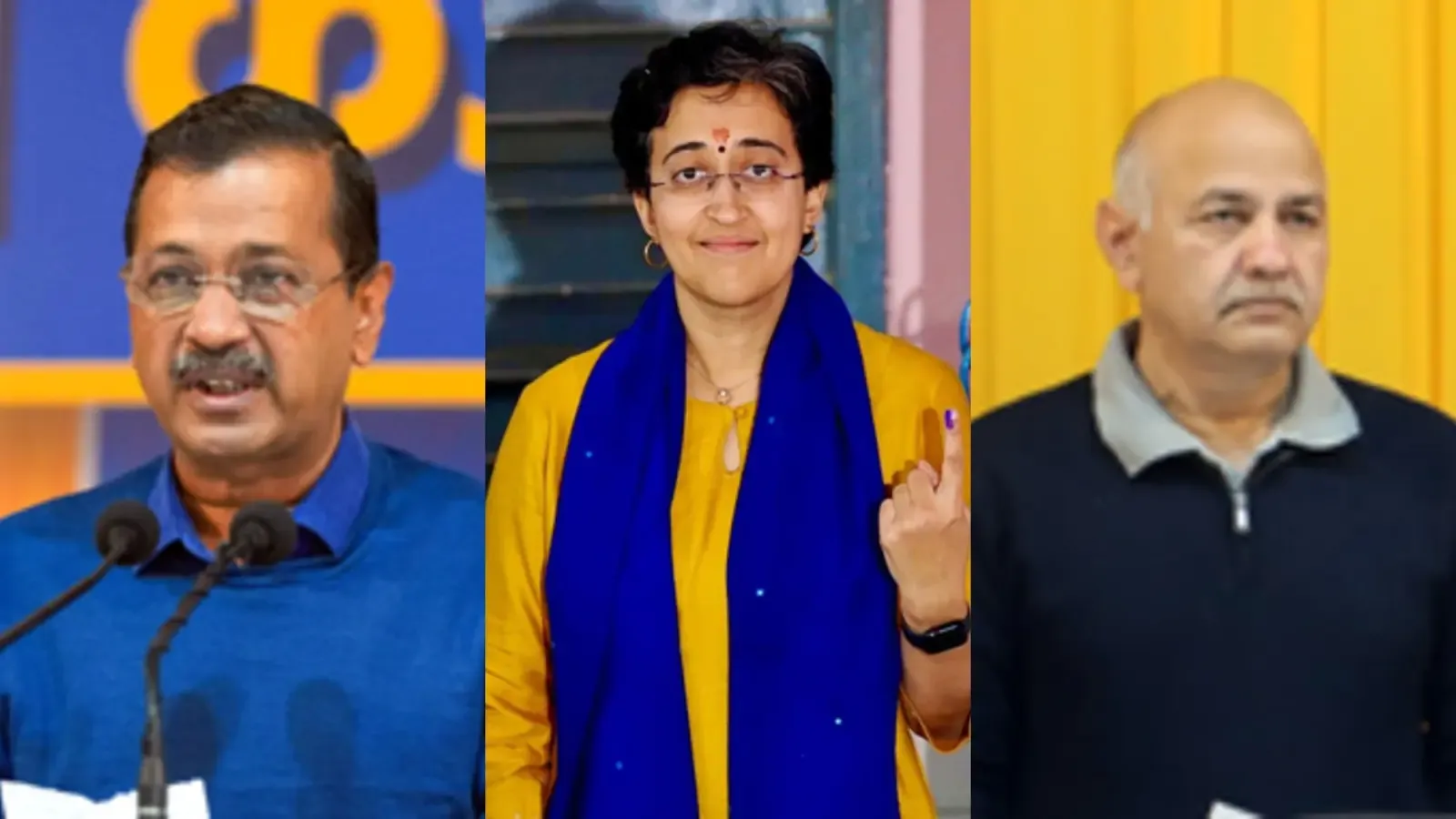 Delhi Election Results: Kejriwal Ahead While Atishi and Sisodia Lag