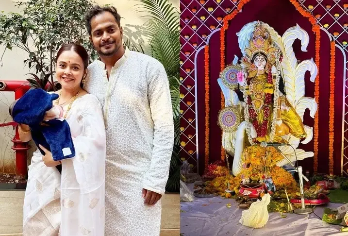 Devoleena Bhattacharjee Marks Her First Saraswati Puja with Son Joy