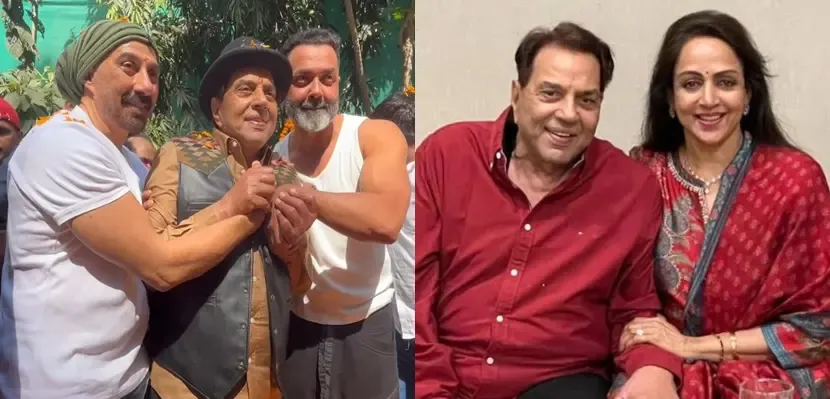 Dharmendra Marks 89th Birthday Surrounded by Sons Bobby and Sunny, Hema Malini Shares Touching Tribute