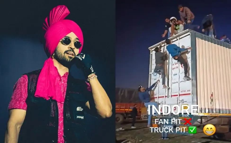 Diljit Posts Amusing Photo of Fans Scaling Truck Roof for Concert View