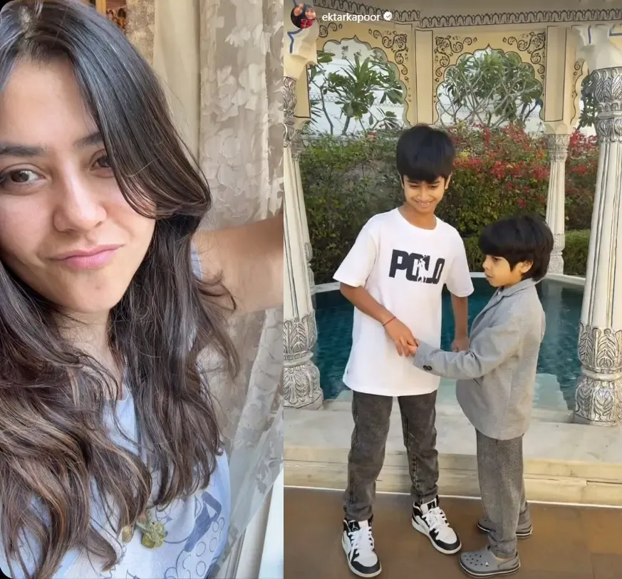 Ektaa Kapoor Enjoys a Joyful Family Vacation in Jaipur with Son Ravie and Nephew Laksshya