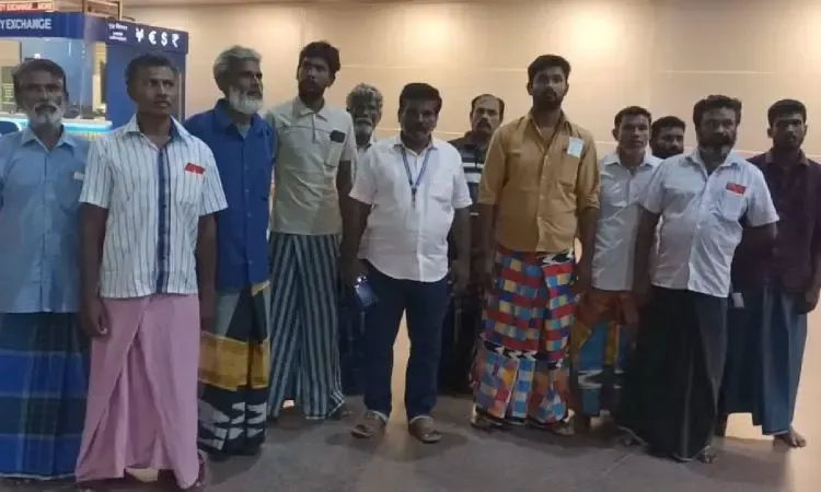 Eleven Fishermen from Tamil Nadu Freed from Sri Lankan Detention Arrive in Chennai