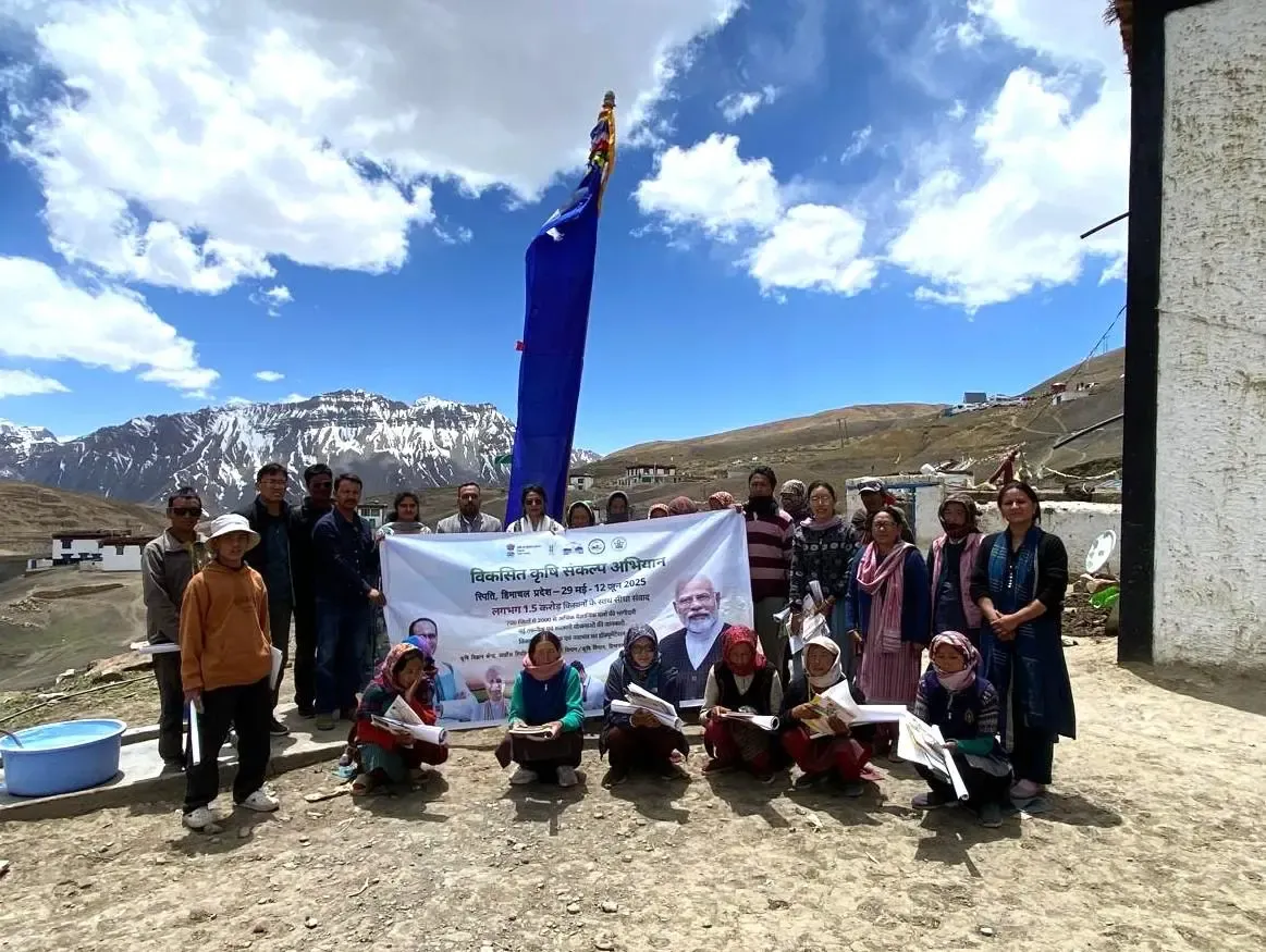 How are farmers in the world's highest village in Himachal learning improved techniques?