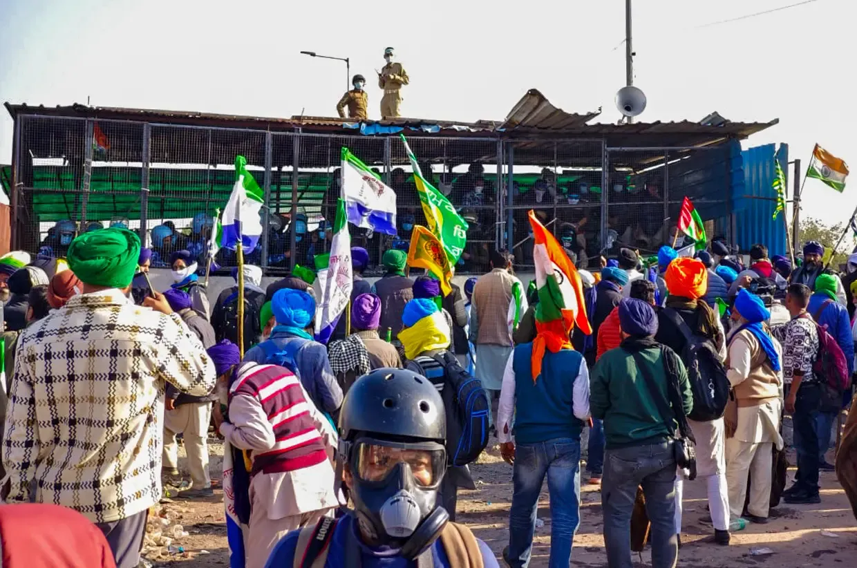 Protesters Halted at Punjab-Haryana Boundary, Police Deploy Tear Gas