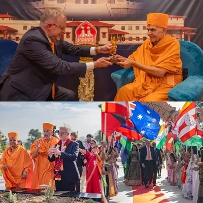 Sydney Celebrates Festival of Colors with Mahant Swami Maharaj and Australian PM