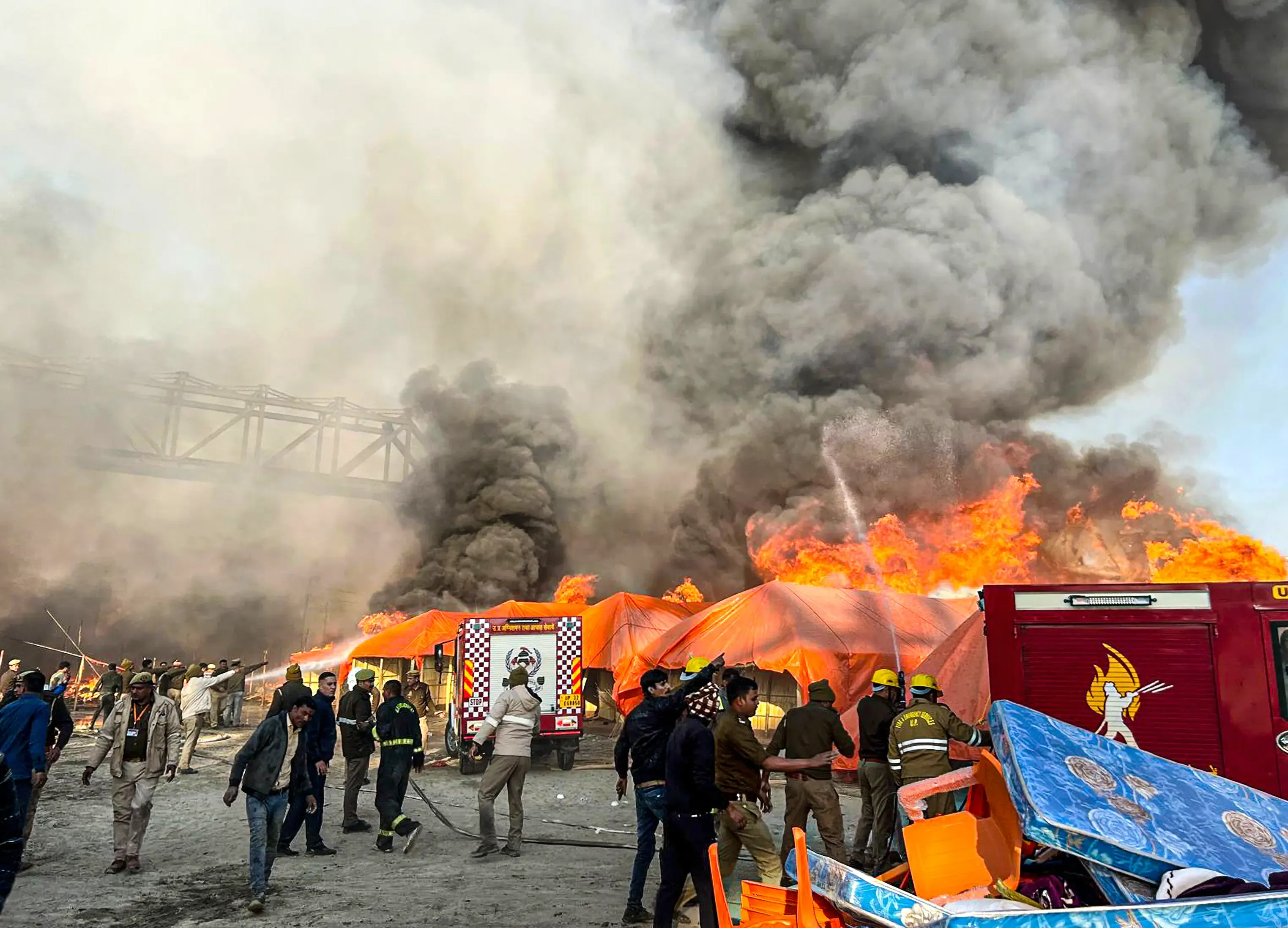 Fire breaks out at Maha Kumbh Mela venue after ‘gas cylinder explosion’  
