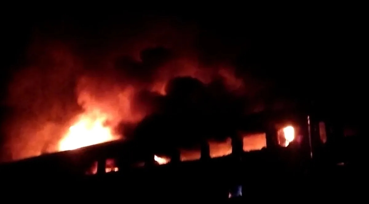 What Caused the Fire in the Garib Rath Express Engine at Sendra Station?