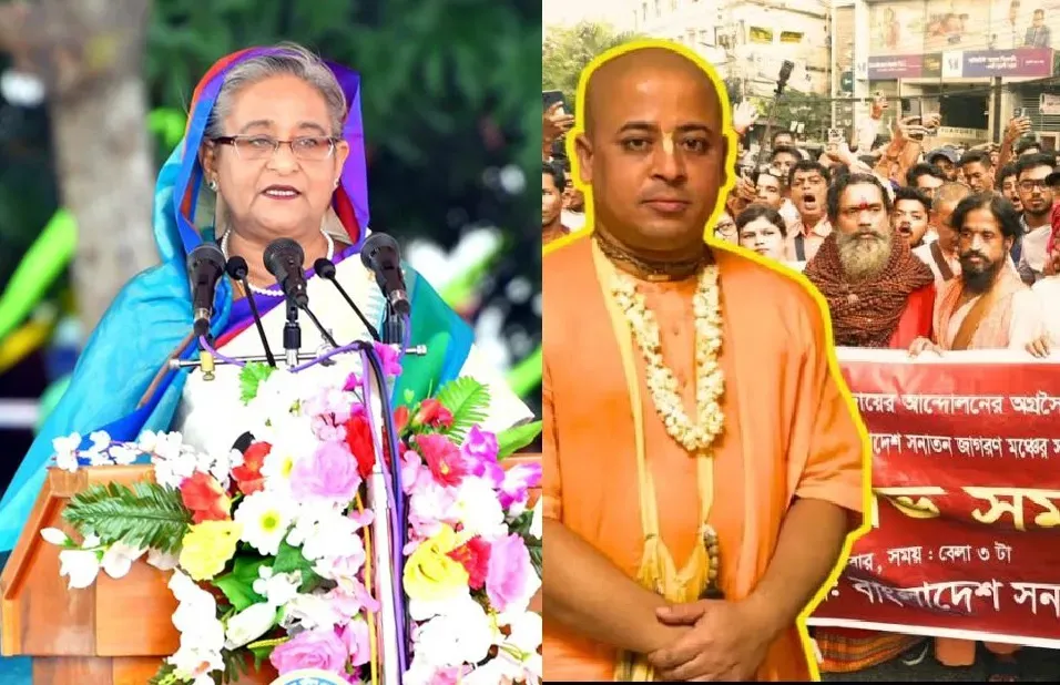 Sheikh Hasina Demands Immediate Release of Hindu Priest, Criticizes Current Government's Failures