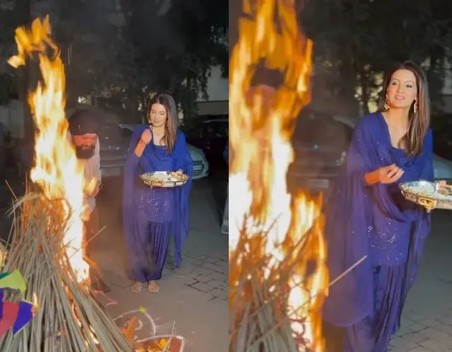 Geeta Basra Radiates Joy While Celebrating Lohri