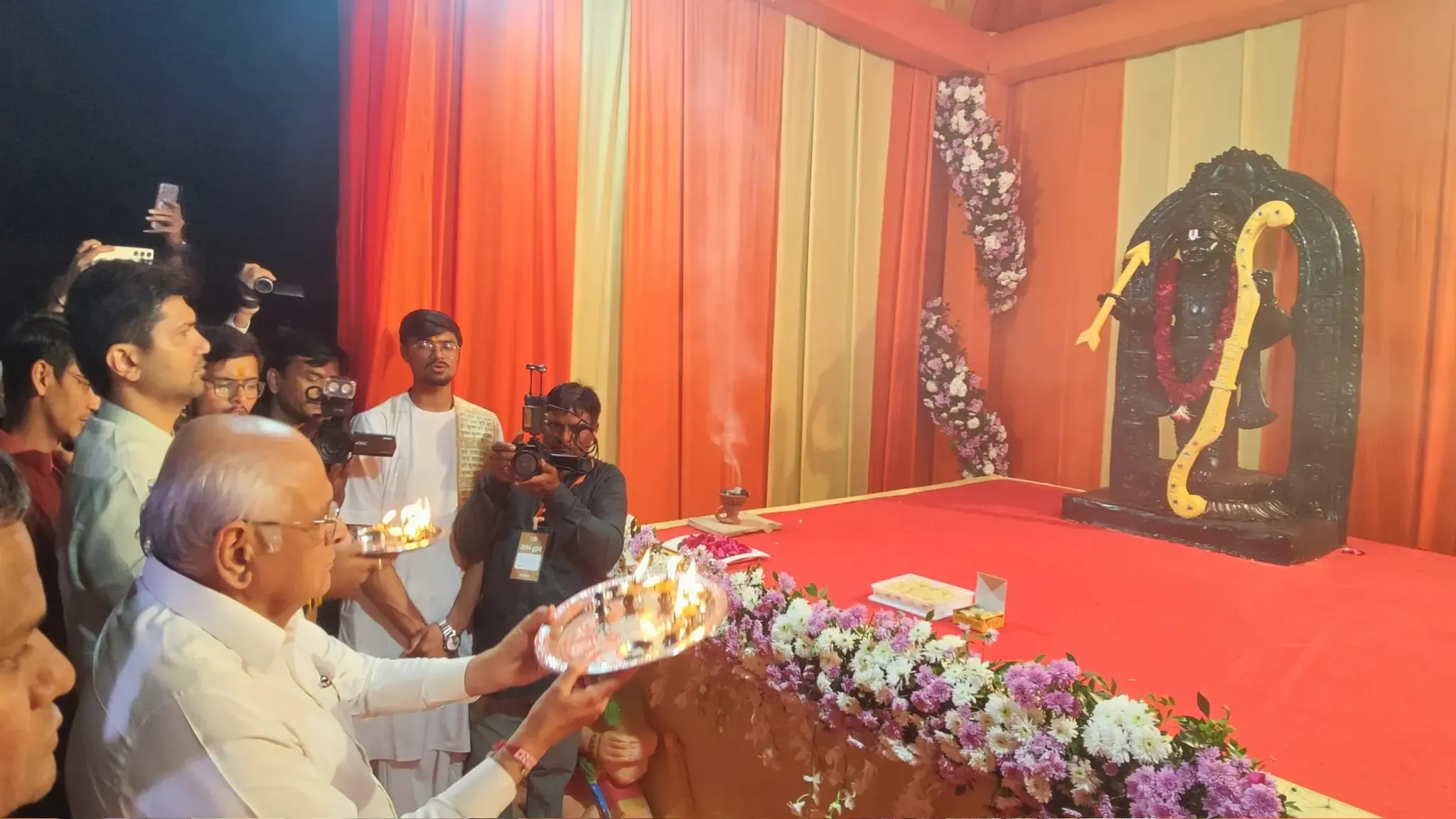Gujarat Chief Minister Participates in 'Ram Ratri' Celebration for Ram Mandir's First Anniversary