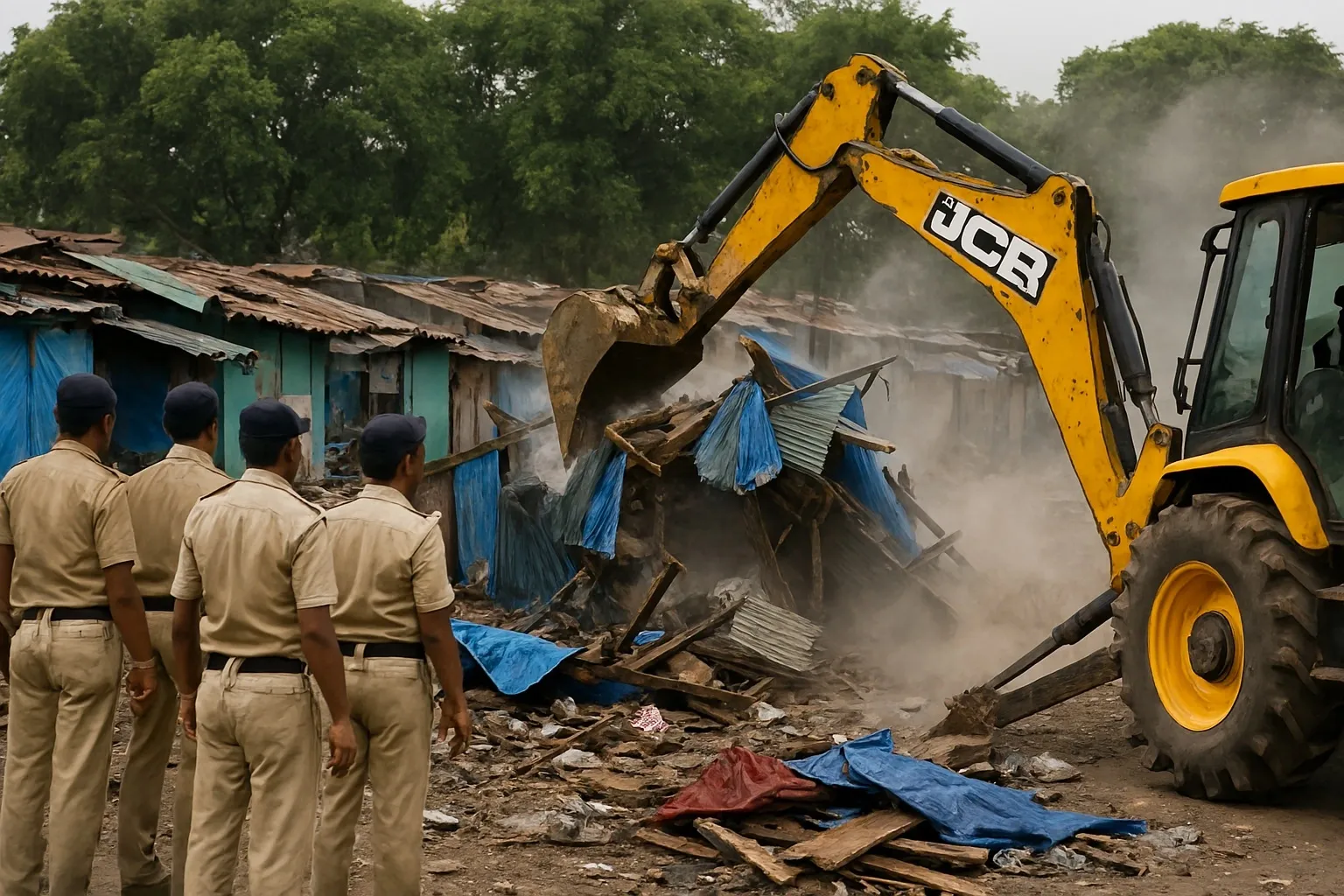 How is Surat Addressing Illegal Creek Encroachments to Prevent Flooding?