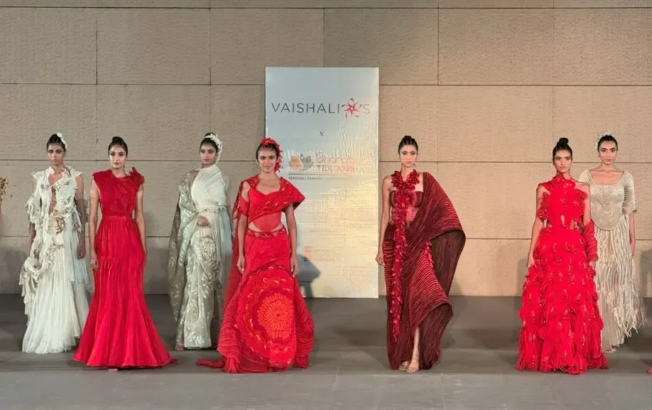Handloom Fashion Showcase at Bharat Tex 2025 Draws Global Buyers