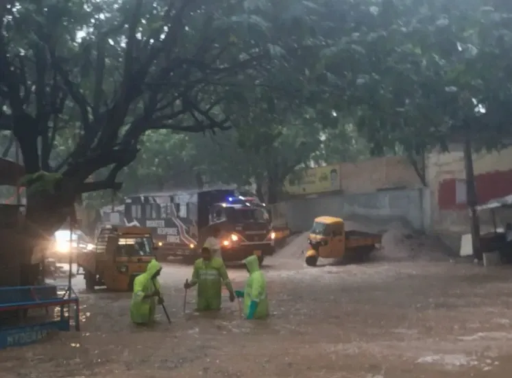 How Did Heavy Rain in Hyderabad Disrupt Daily Life?