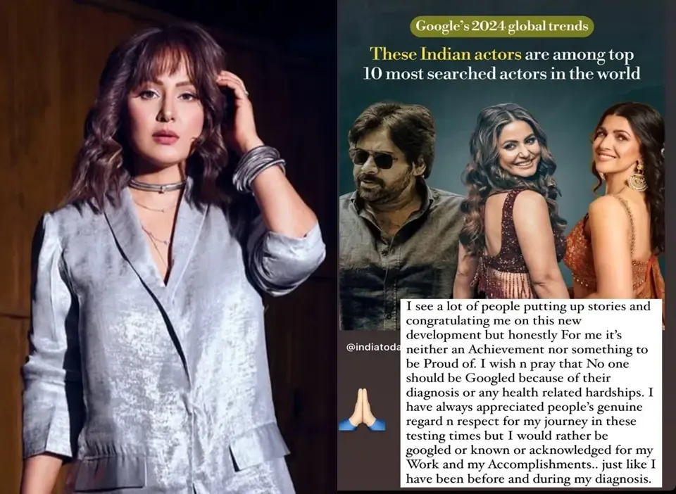 Hina Khan Responds to Being Among the Most Searched Actors: Not an Achievement to Celebrate