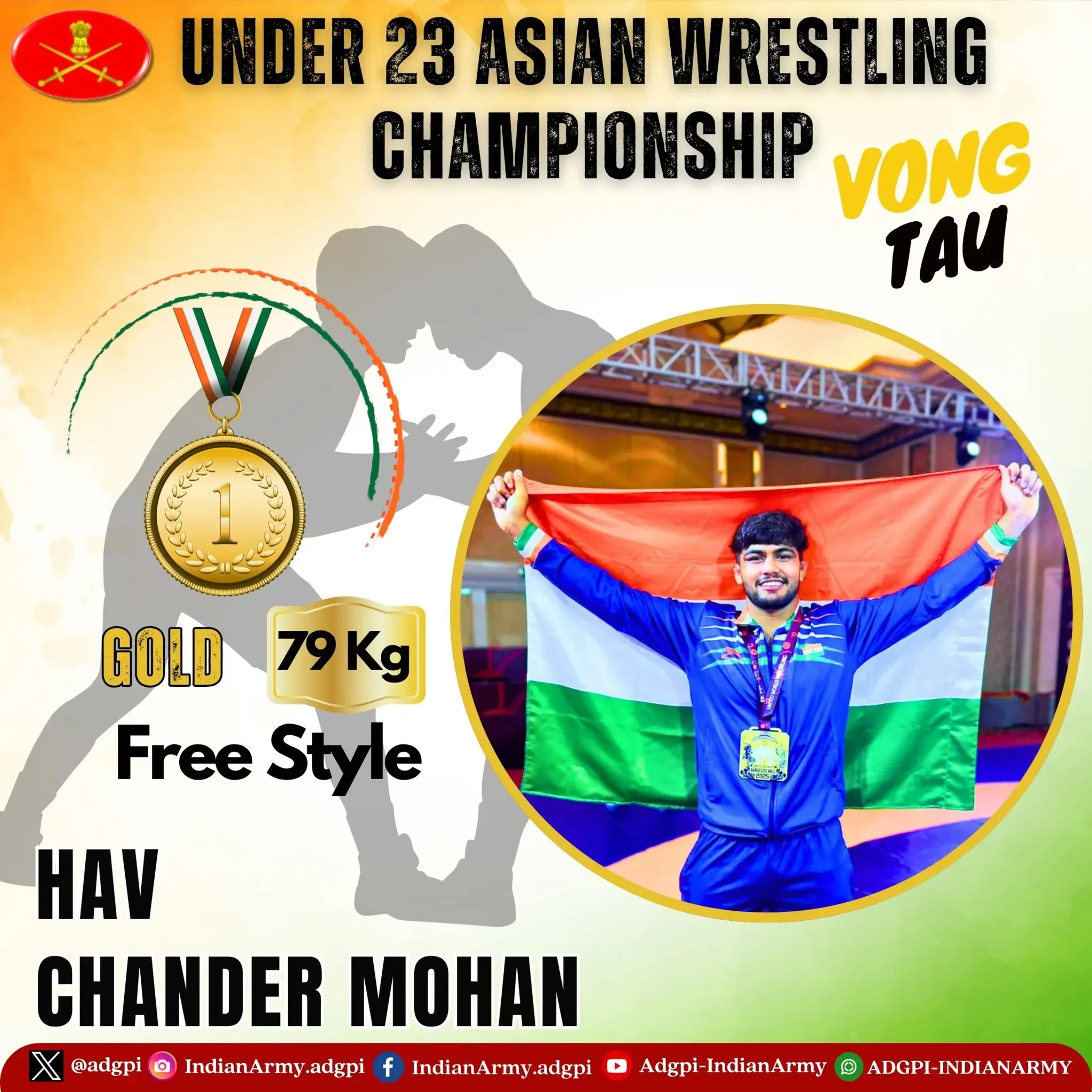 क्या भारतीय सेना के पहलवानों ने अंडर-23 एशियाई चैम्पियनशिप में पदक जीते?