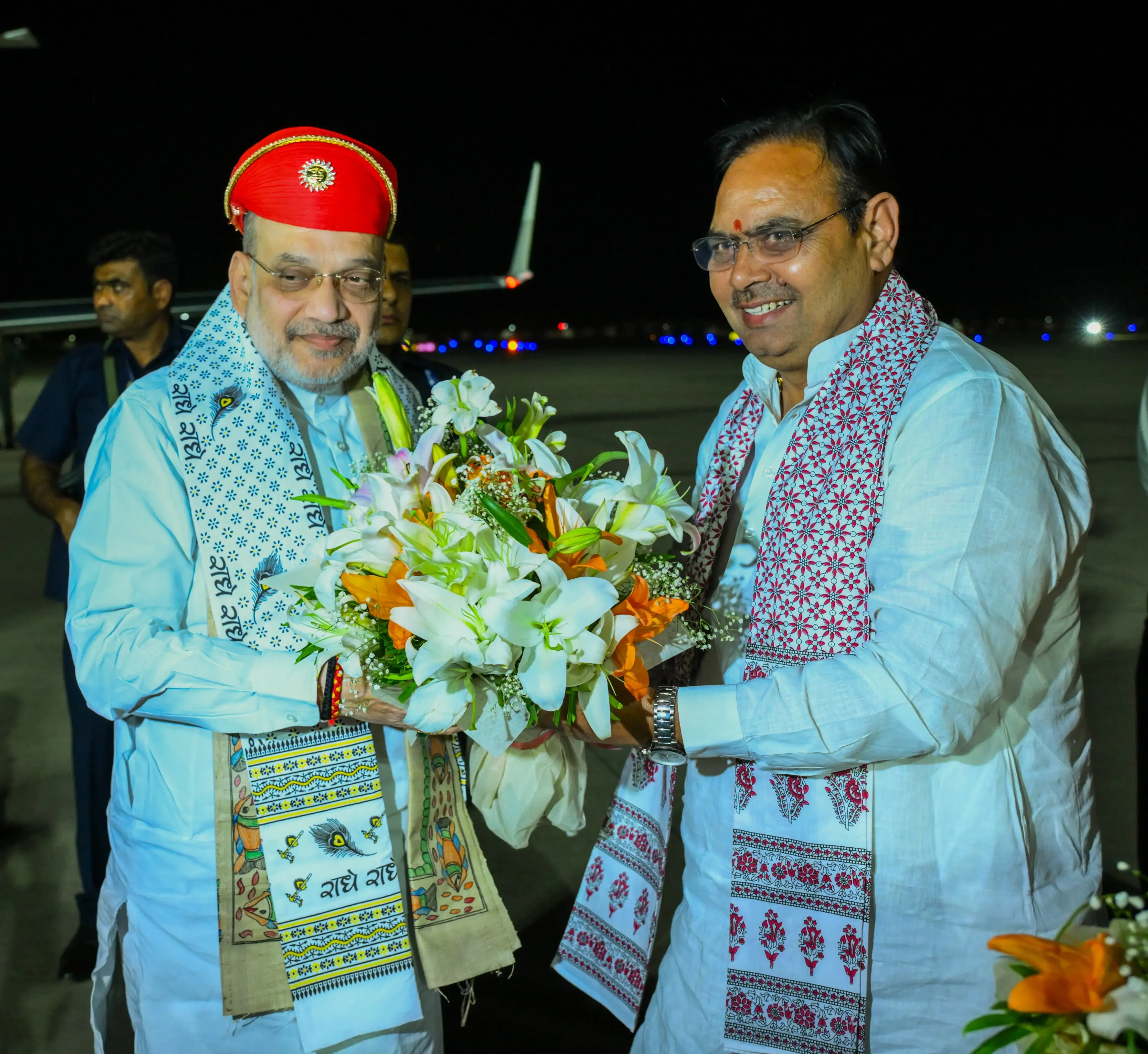 Union Home Minister Amit Shah Receives Enthusiastic Welcome in Udaipur, Heads to Neemuch for CRPF Event