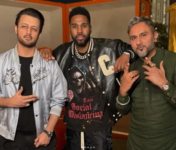 Honey Singh poses with his ‘borderless brothers’ Jason Derulo, Atif Aslam