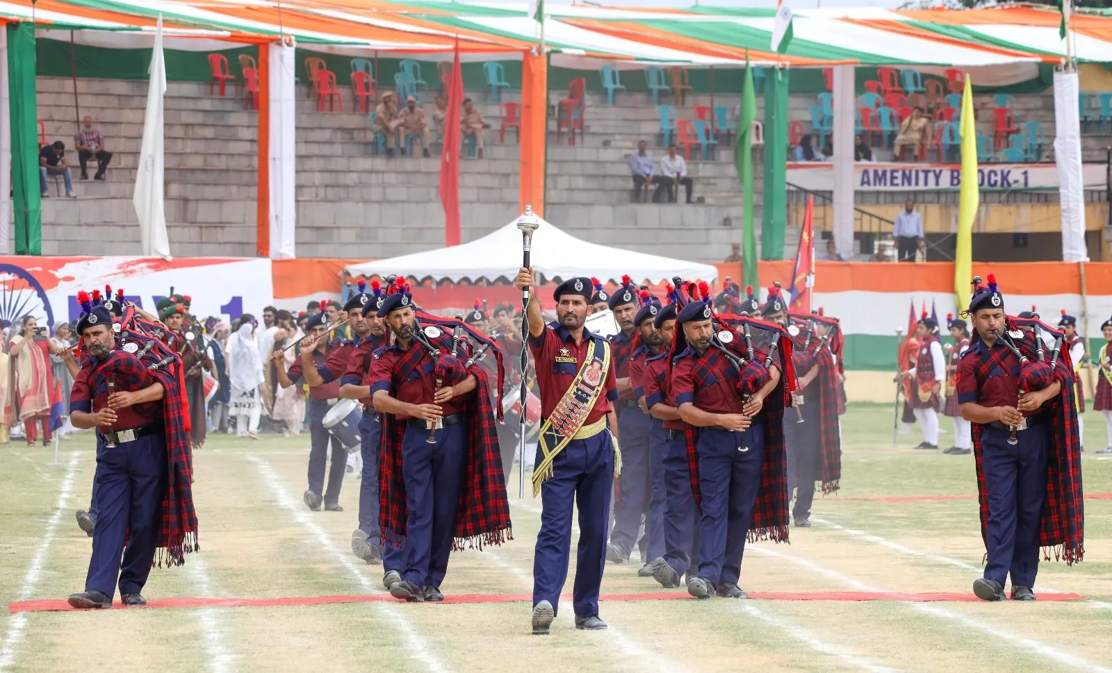 How did the I-Day parade rehearsal and security drill unfold in J&K?