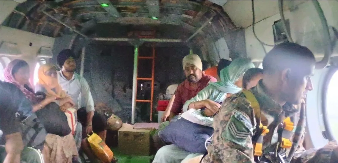 Did the IAF evacuate 11 civilians and deliver essentials in flood-ravaged Punjab?