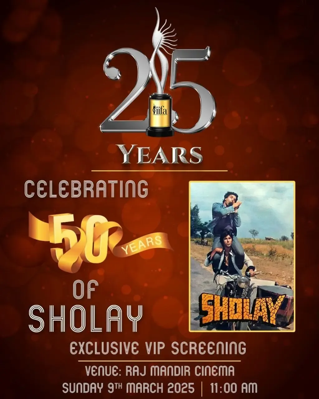 IIFA 2025 to Honor 50 Years of ‘Sholay’ with Tribute at Raj Mandir Cinema