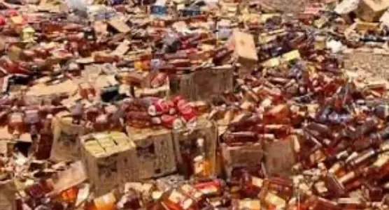 Contraband Liquor Worth Rs 99 Lakh Destroyed in Gujarat's Sabarkantha