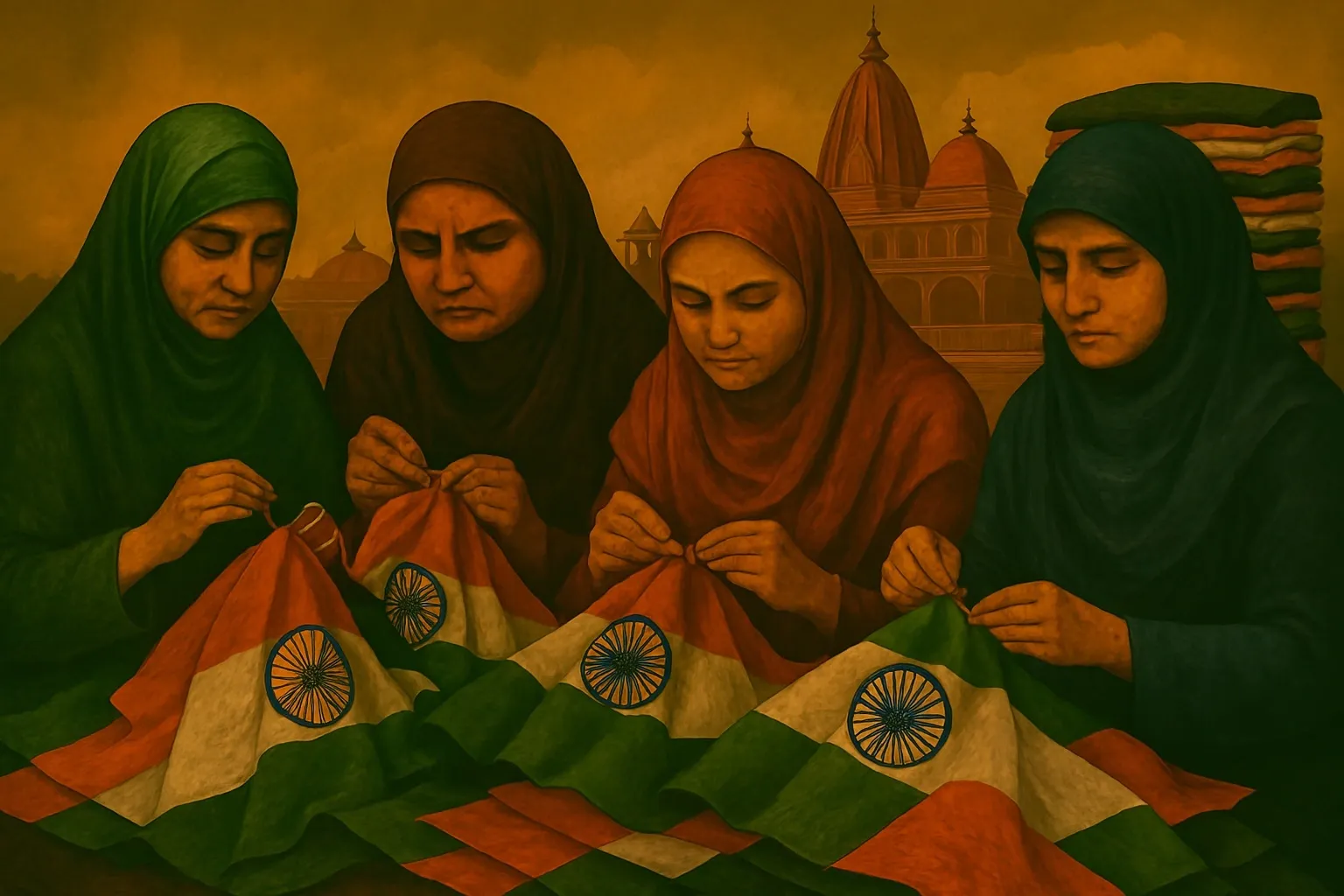 How Are Muslim Women in Ayodhya Stitching Tricolours for Independence Day?