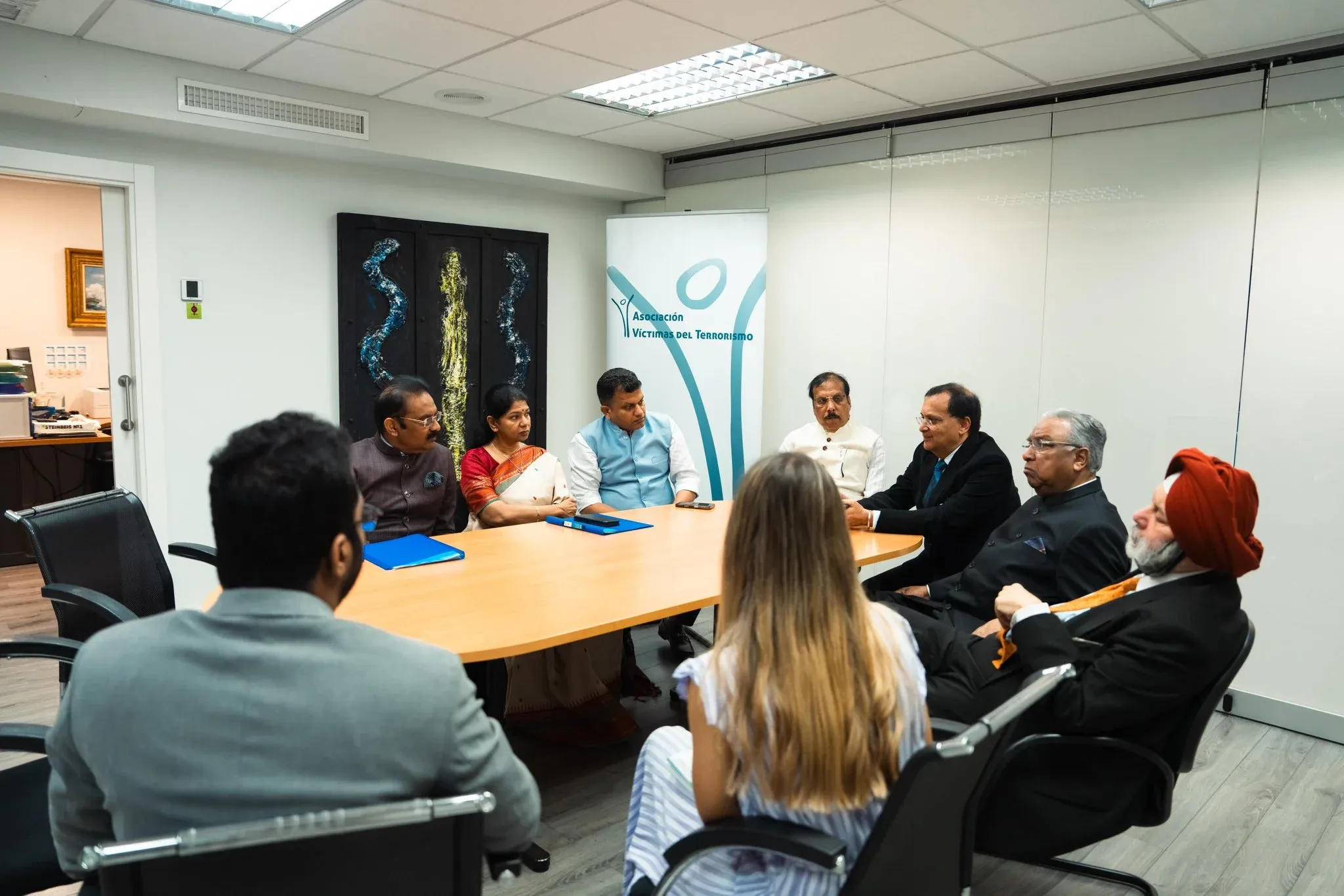 How is the Indian delegation addressing terrorism issues in Spain?